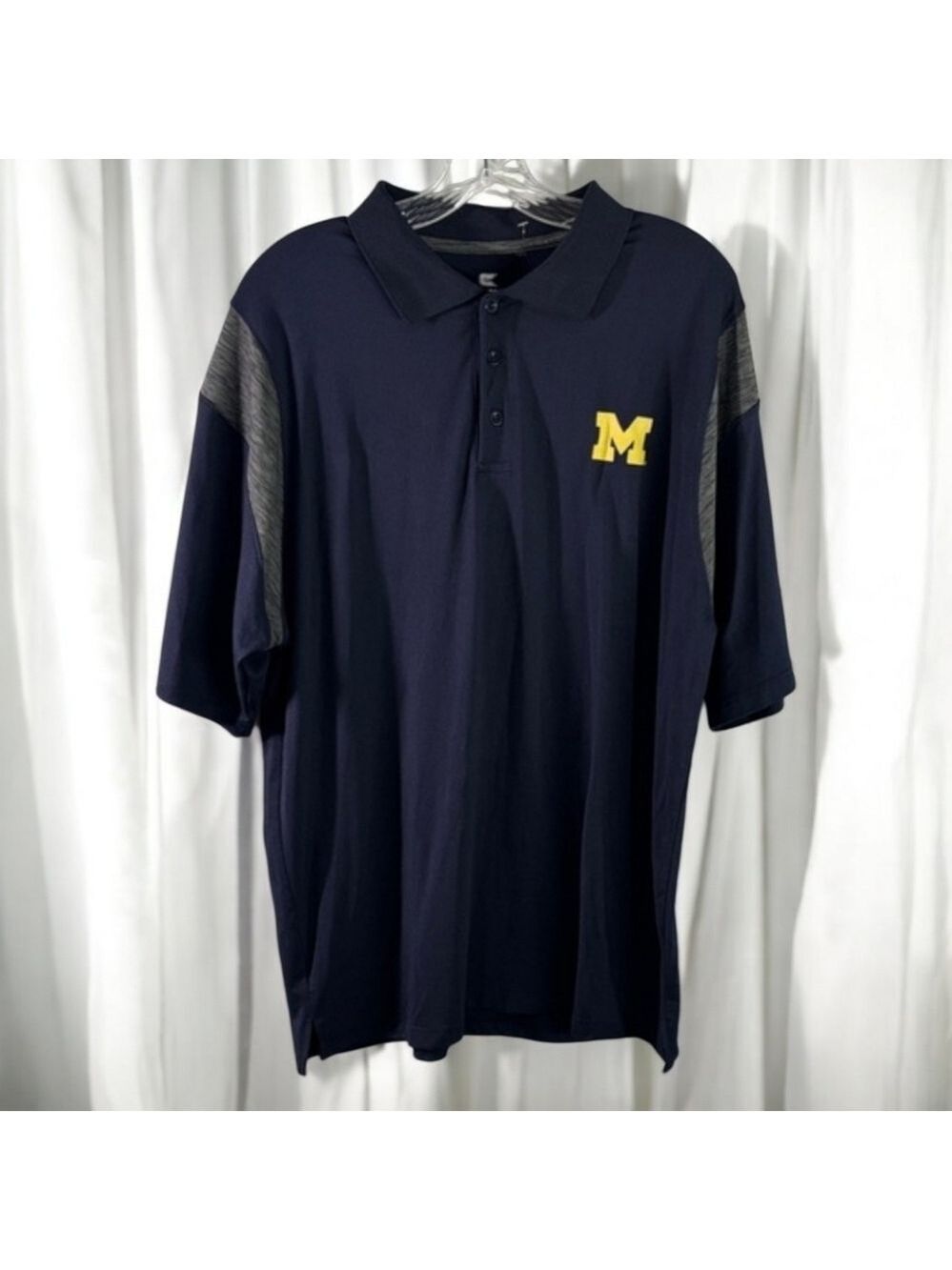 Colosseum shirt men’s size xl blue grey yellow polo‎ M for U Of M Michigan game